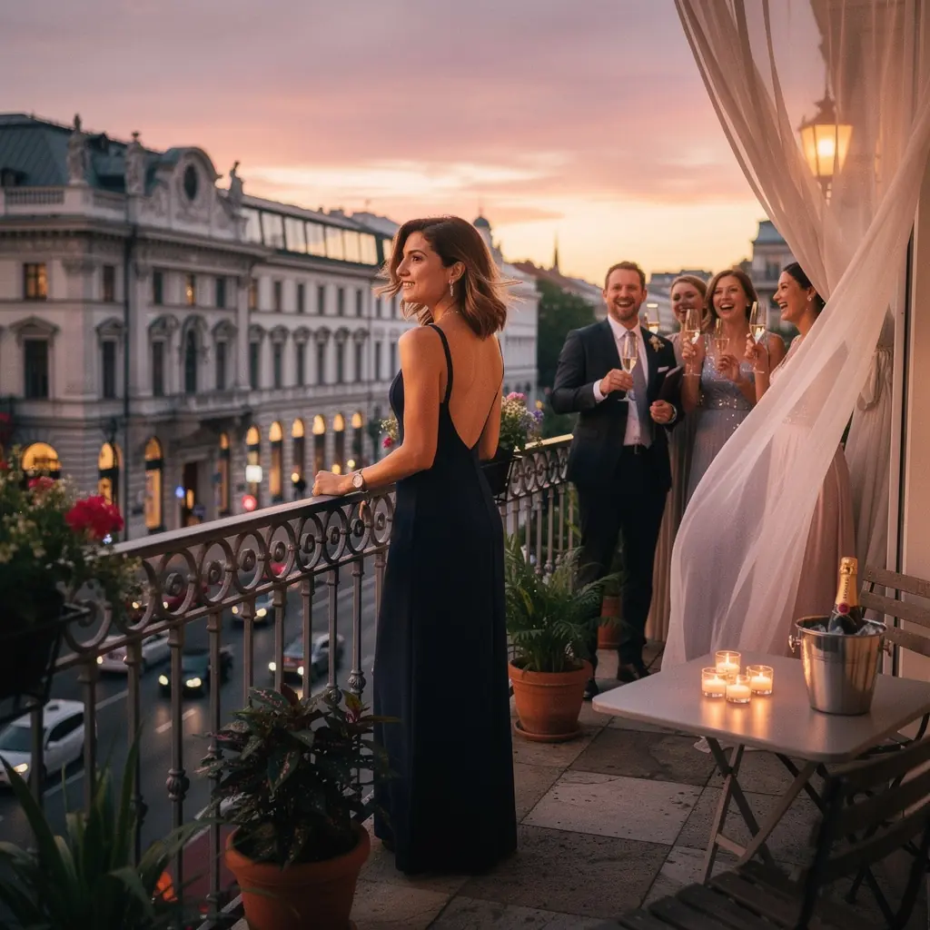 Ein stilvolles Apartment im Inneren eines charmanten Altbaus mit hohen Decken und klassischen Details.