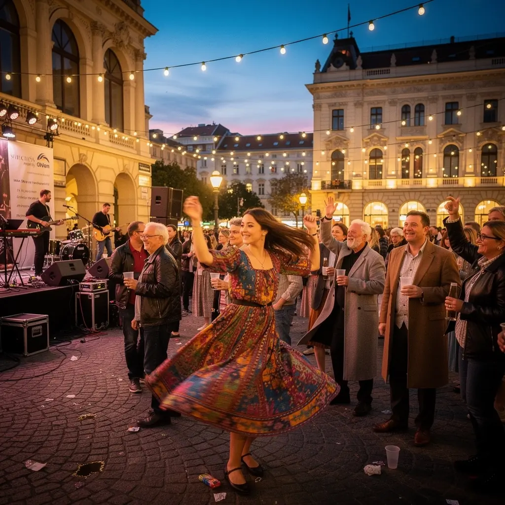 Blick auf die prГ¤chtigen historischen GebГ¤ude entlang der RingstraГџe in Wien.